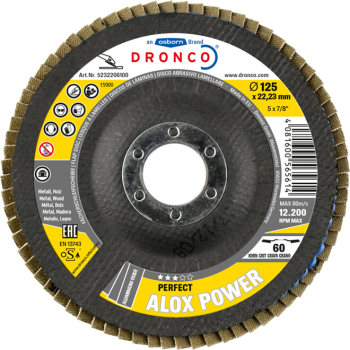 Flap disc 180x22 ALOX POWER G-A 40 tapered PERFECT DRONCO 5232209100