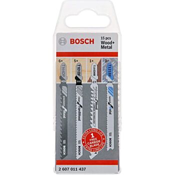 Пилки для лобзика компл. 15шт Wood+Metal BOSCH 2607011437