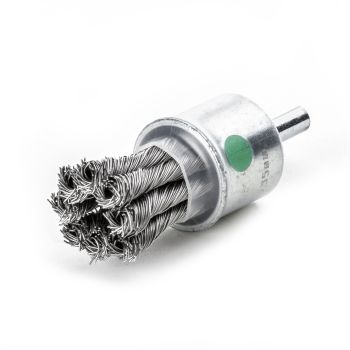 End brushes 19x6.0 knotted stainless wire 0.35mm 453.378 LESSMANN