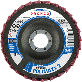 Flap disc POLIMAXX 2 115x22.23mm Superior DRONCO 5541206100