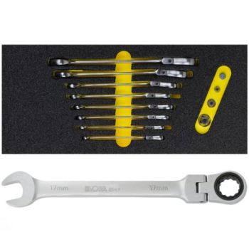 Сombination spanners set with joint-ring ratchet 8-19mm 8pcs No.OMS-32 ELORA
