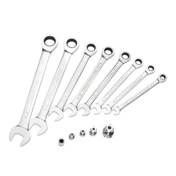 Combiantion spanner set with ring ratchet 8-19mm 12pcs. No.204S-8M ELORA