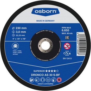 Cutting disc 180x3.0x22 AS30S superior OSBORN 1181115100