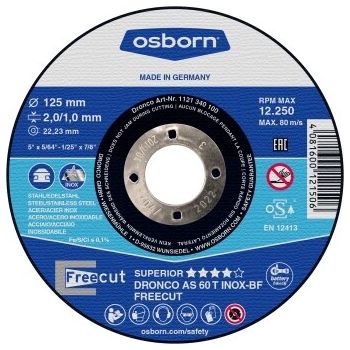 Cutting disc 115x2.0/1.0x22 AS46/AS60T inox FREECUT superior DRONCO 1111340100