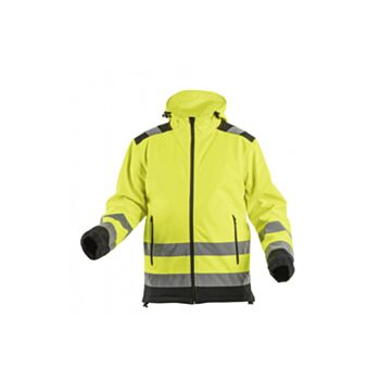 Softshell warning jacket with hood ARGEN yellow size 54 HT5K257-XL HÖGERT