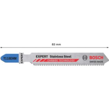 Полотно для сабельных пил  83mm 1.4/18" INOX T118EHM BOSCH 2608900562